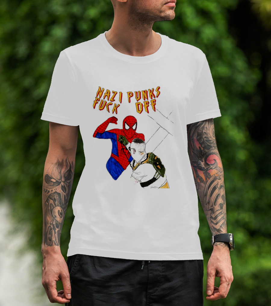 Nazi Punks Fuck Off Spider Man Punching T-Shirt
