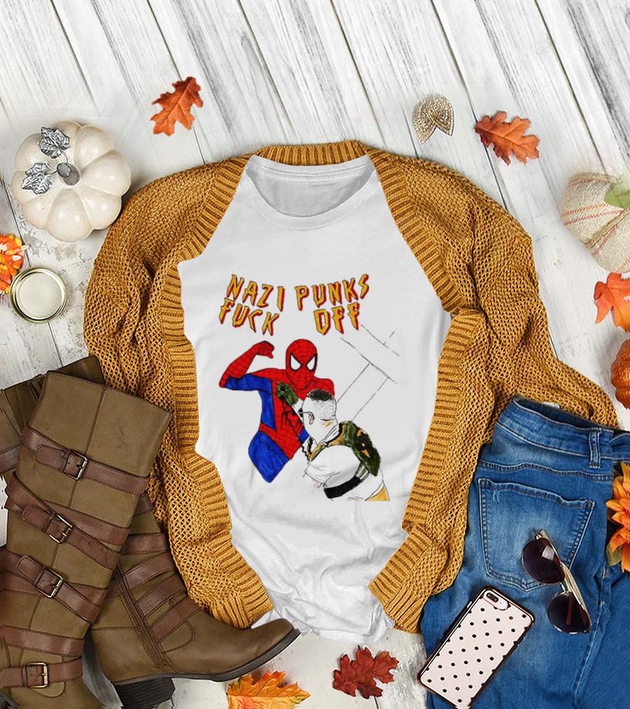 Nazi Punks Fuck Off Spider Man Punching T-Shirt