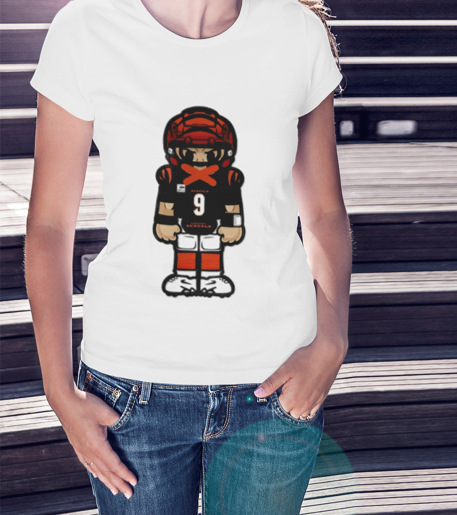 Joe Burrow Cincinnati Bengals 9 Chibi Football 2026 T-Shirt