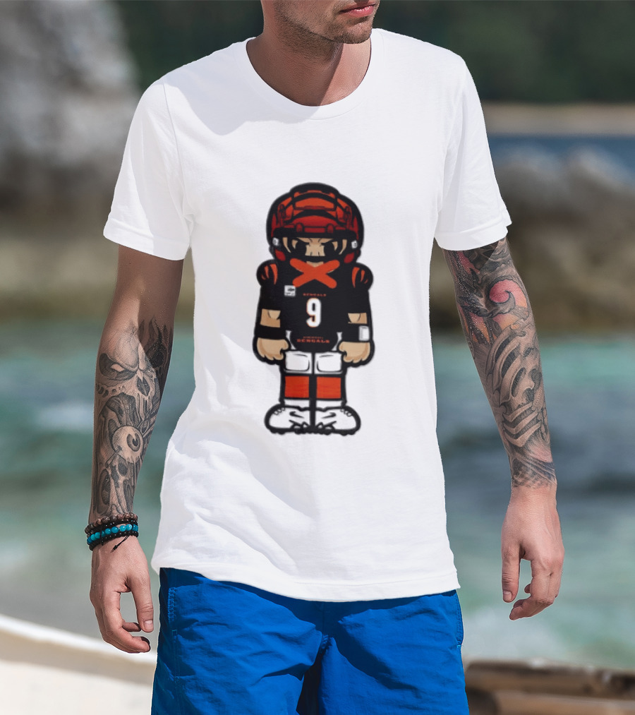 Joe Burrow Cincinnati Bengals 9 Chibi Football 2026 T-Shirt