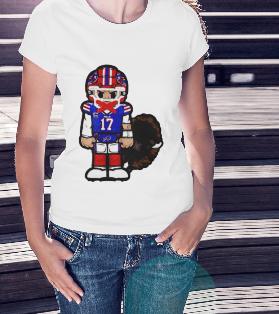 Josh Allen Buffalo Bills 17 Chibi Football 2026 T-Shirt
