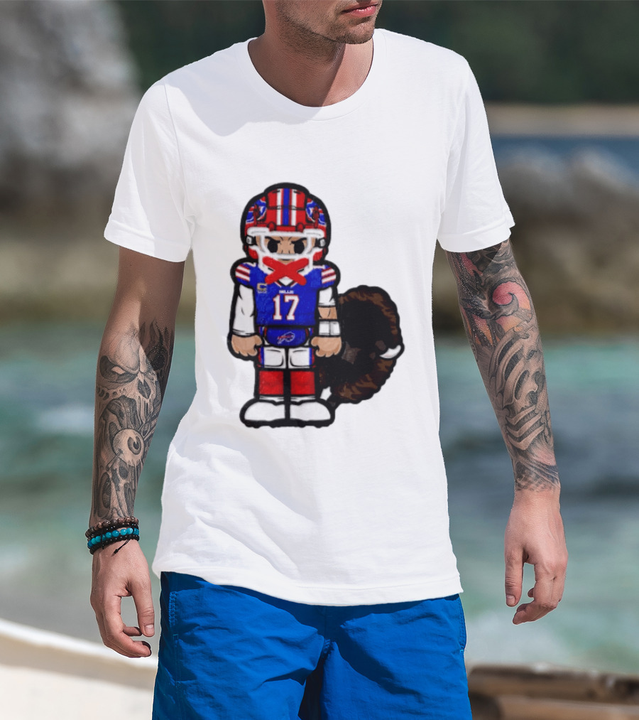 Josh Allen Buffalo Bills 17 Chibi Football 2026 T-Shirt