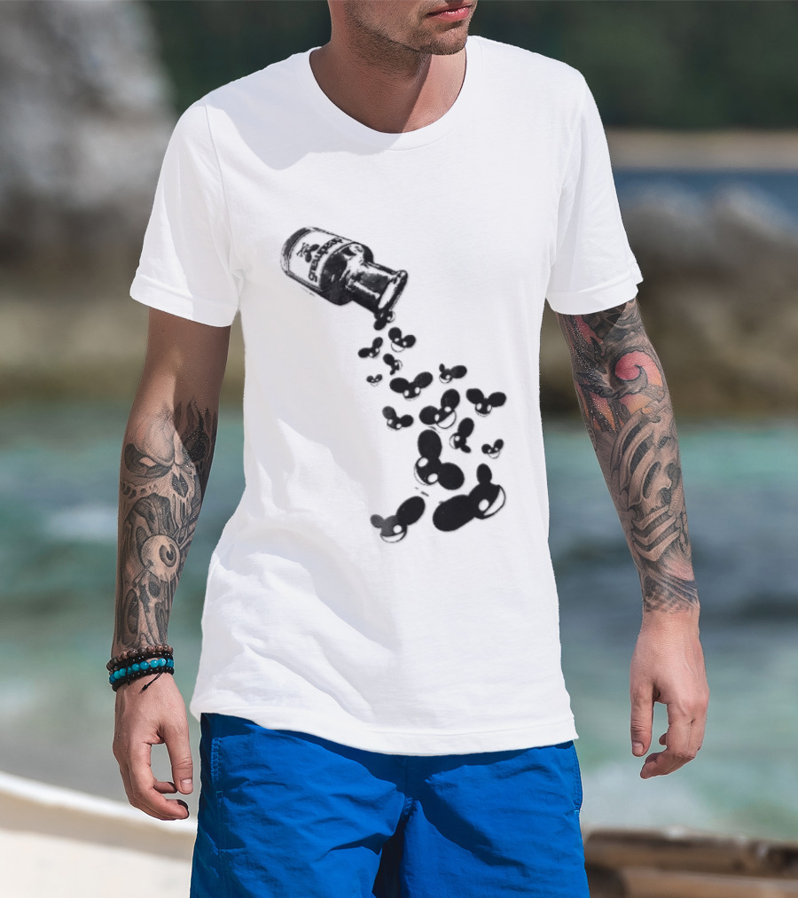 Deadmau5 Tipped Glass Medicine Bottle Mouse Head Spill T-Shirt