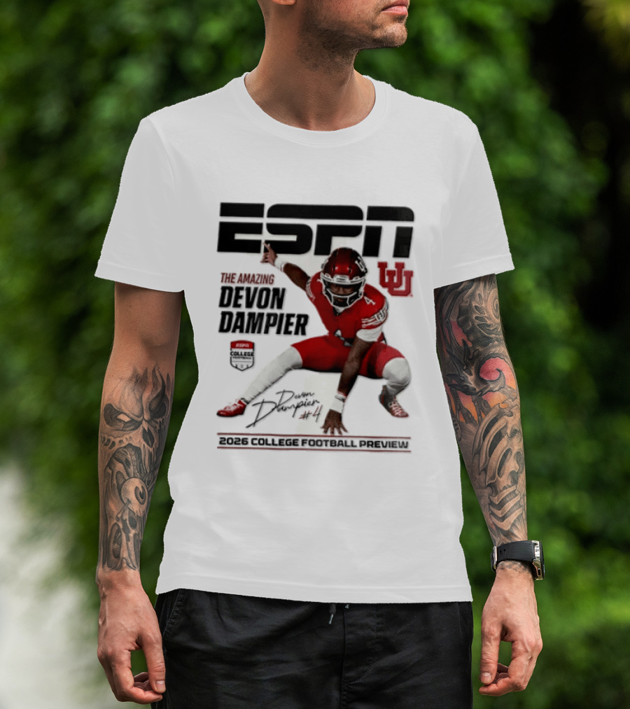 ESPN College Football 2026 Preview Devon Dampier Utah Utes T-Shirt