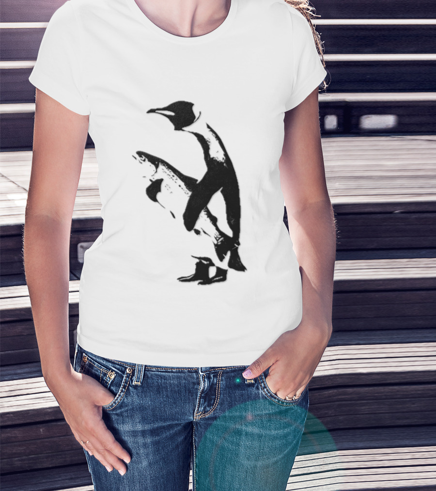 Penguin Holding A Fish T-Shirt