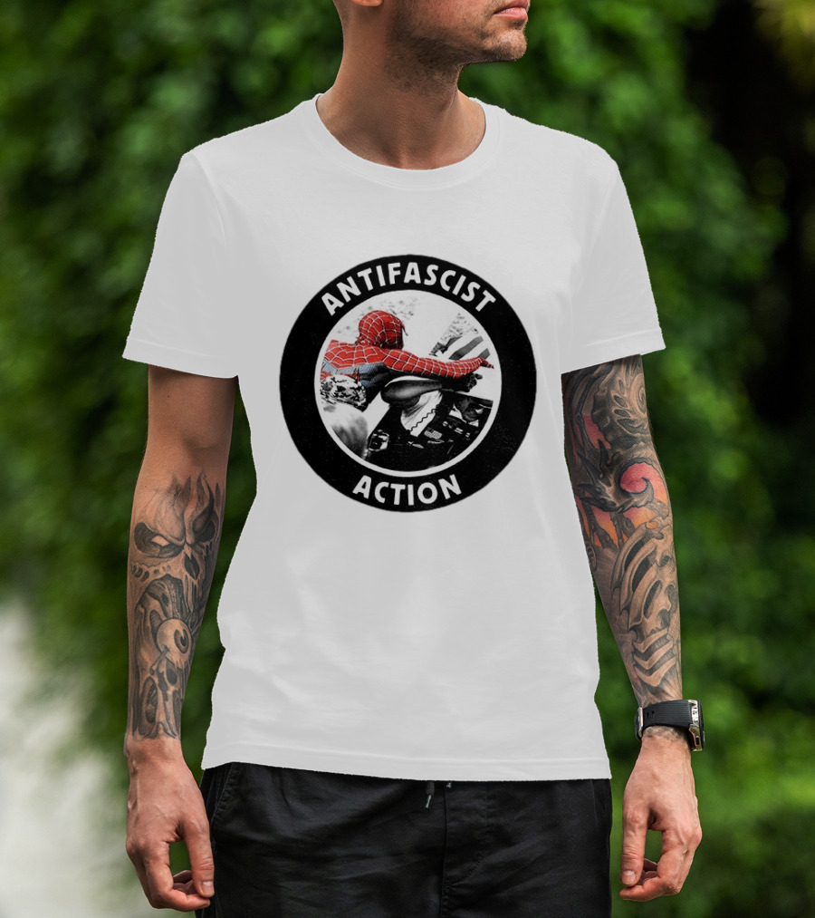 Spider Punk Hobie Brown Spider Man Antifascist Action Good Night White Pride Anti Fascist T-Shirt