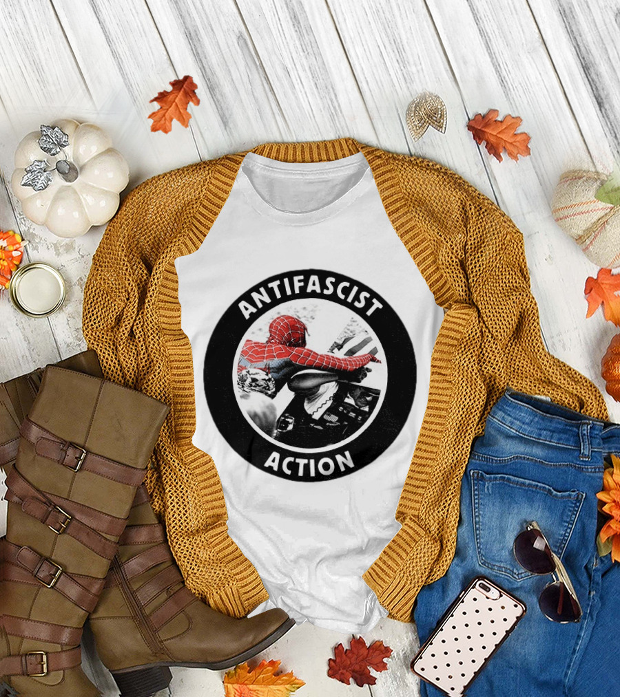 Spider Punk Hobie Brown Spider Man Antifascist Action Good Night White Pride Anti Fascist T-Shirt