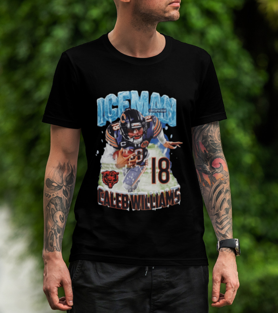 Iceman Caleb Williams 18 Chicago Bears Football Player T-Shirt