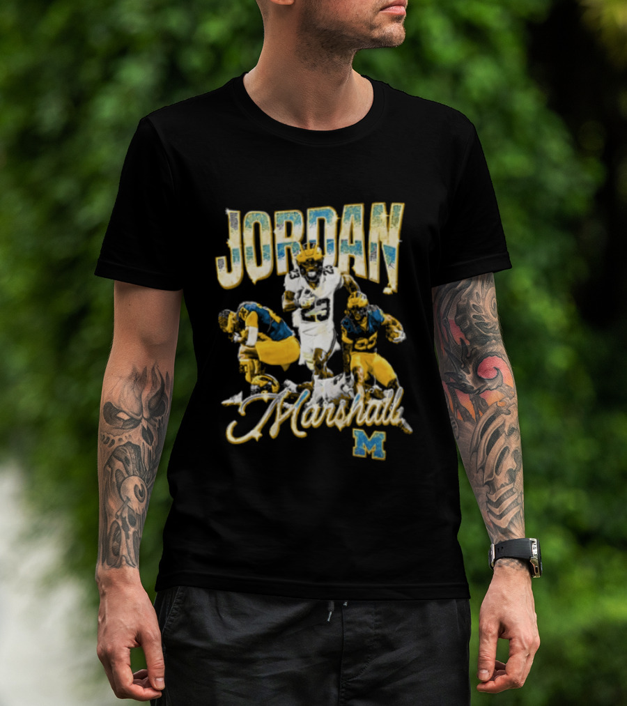 Jordan Marshall Michigan Wolverines Football Collage T-Shirt