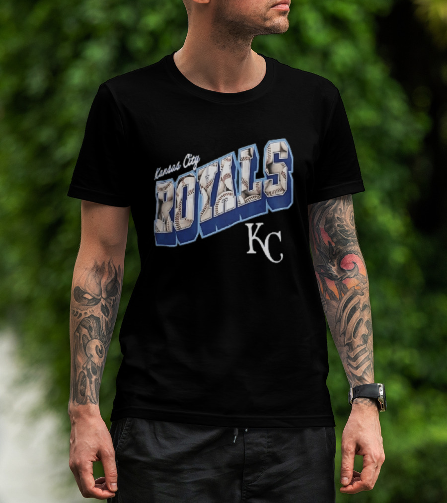 Kansas City Royals Baseball 3D Block KC T-Shirt