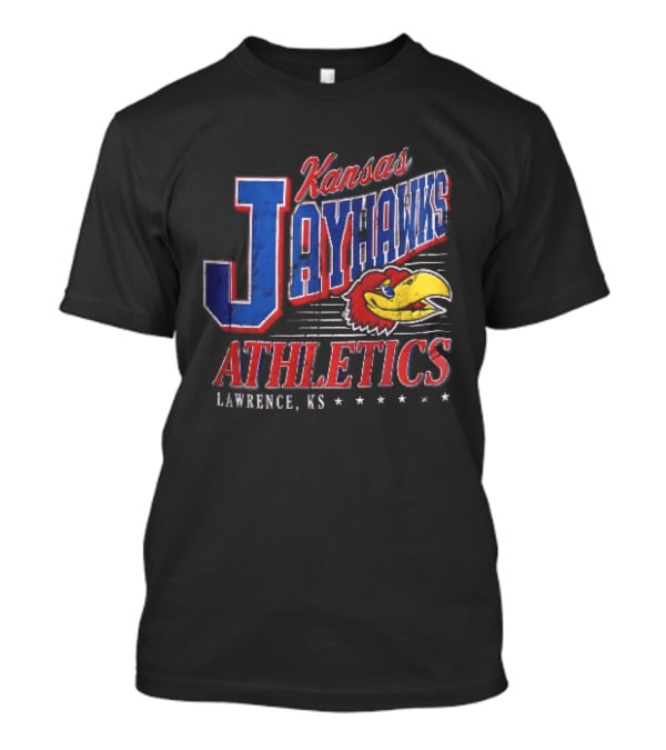 Kansas Jayhawks Athletics Lawrence KS Distressed Bird Head Stars T-Shirt