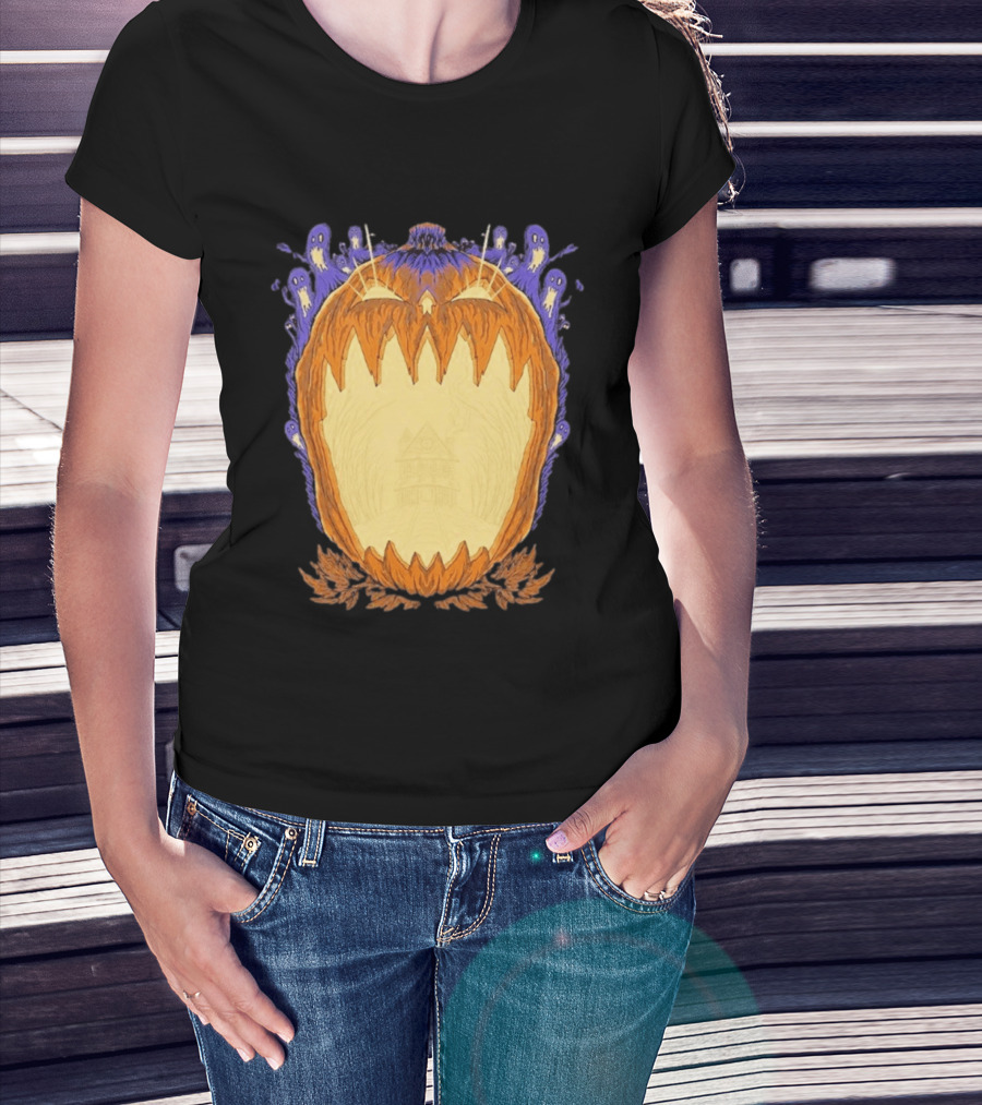 Pumpkin Ghost Haunted House Halloween Spooky Jack O' Lantern T-Shirt