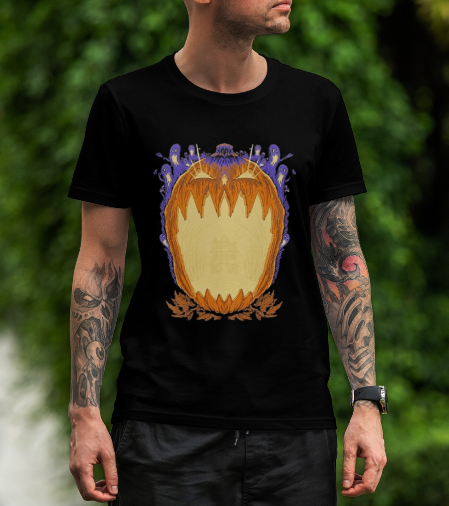 Pumpkin Ghost Haunted House Halloween Spooky Jack O' Lantern T-Shirt