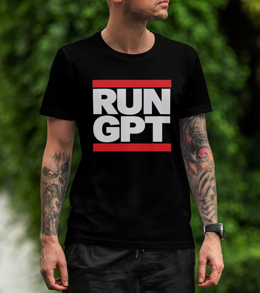 RUN GPT Bold Red White T-Shirt