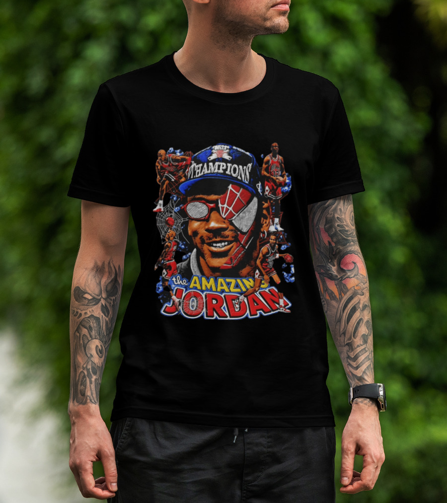 The Amazing Jordan Champions Spider Man Chicago Bulls T-Shirt
