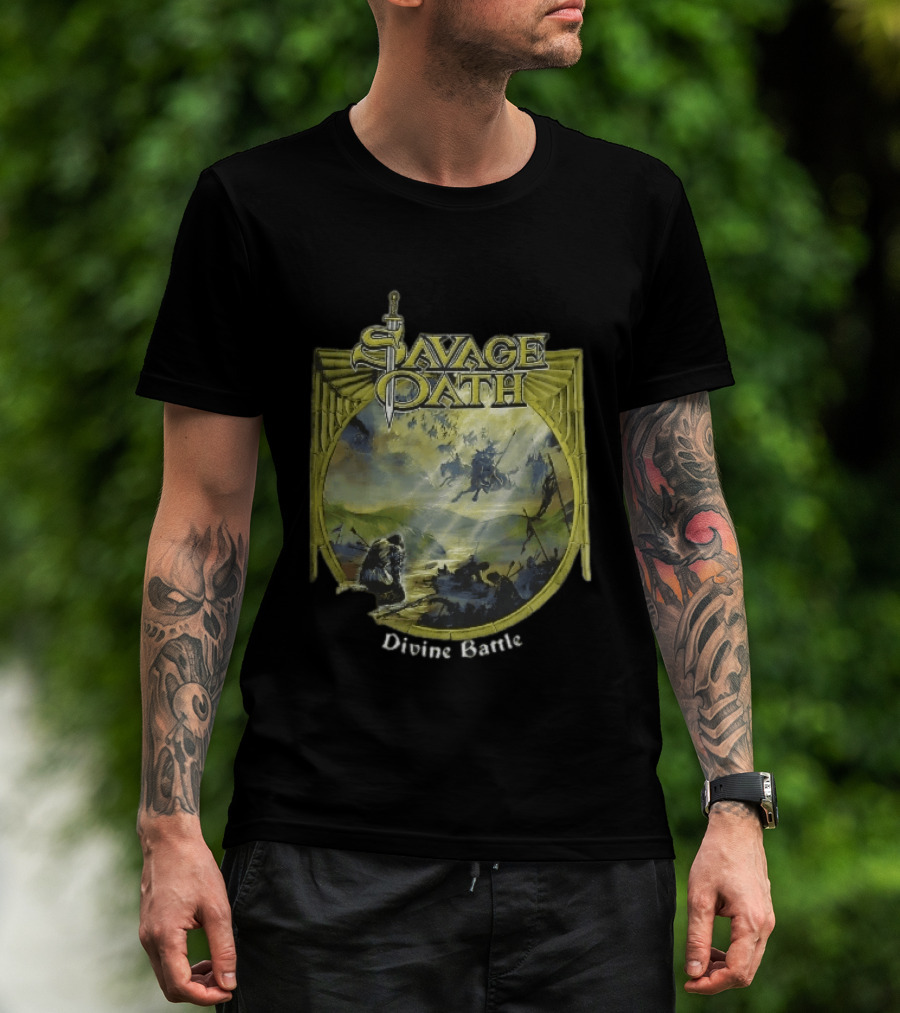 Savage Oath Divine Battle Ghostly Cavalry And Wounded Kneeling Knight T-Shirt