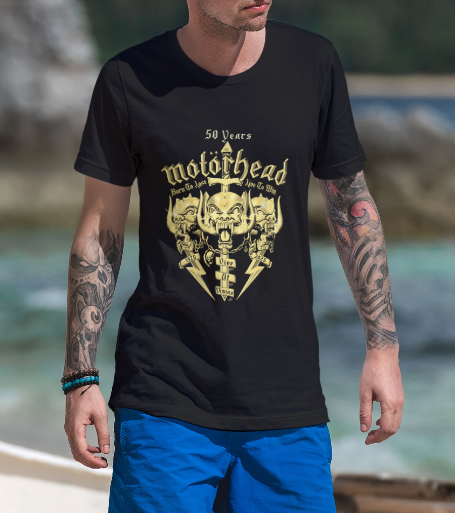 Motorhead 50 Years Born To Lose Live To Win Vive Ut Vincas 1975 2025 T-Shirt