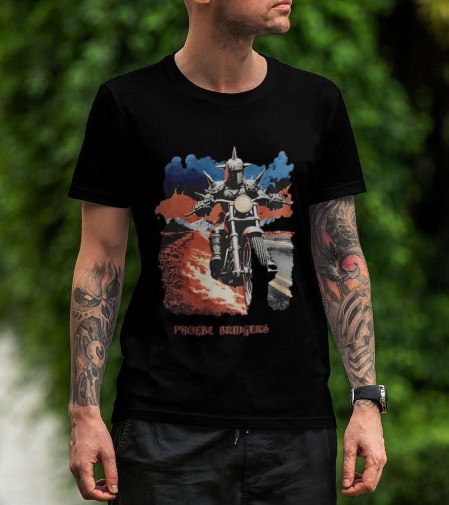 Phoebe Bridgers Spiked Knight Armor Motorcycle Road Bootleg T-Shirt