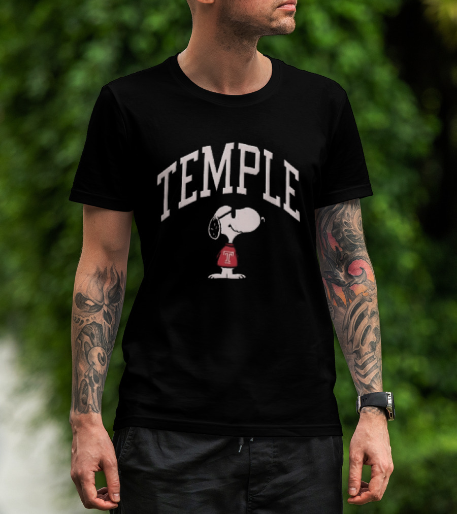 Temple Owls NCAA Snoopy Sunglasses Red T-Shirt