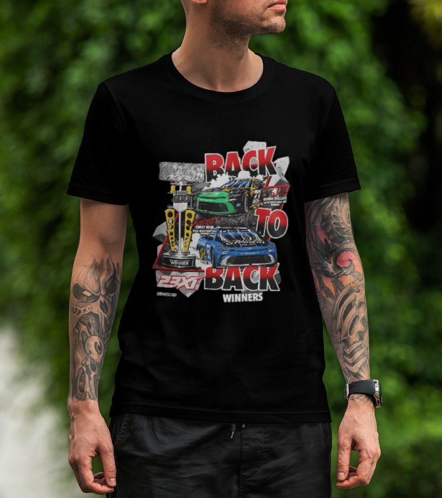 23XI NASCAR Back To Back Winners Bubba Wallace Corey Heim Brickyard 400 Race Cars Trophy 2025 2026 T-Shirt
