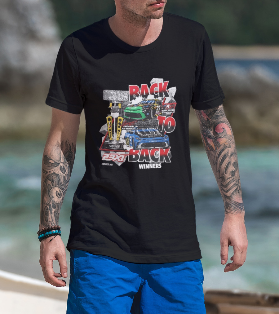 23XI NASCAR Back To Back Winners Bubba Wallace Corey Heim Brickyard 400 Race Cars Trophy 2025 2026 T-Shirt