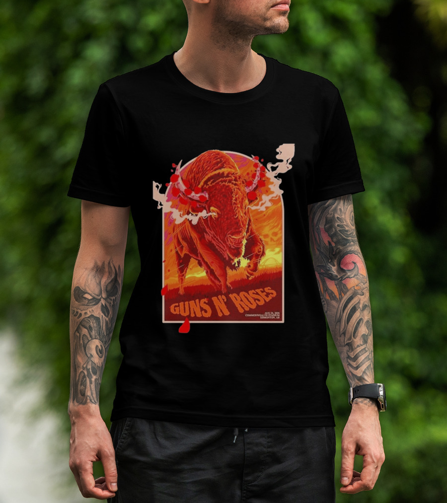 Guns N Roses Bison Commonwealth Stadium Edmonton AB August 26 2026 T-Shirt
