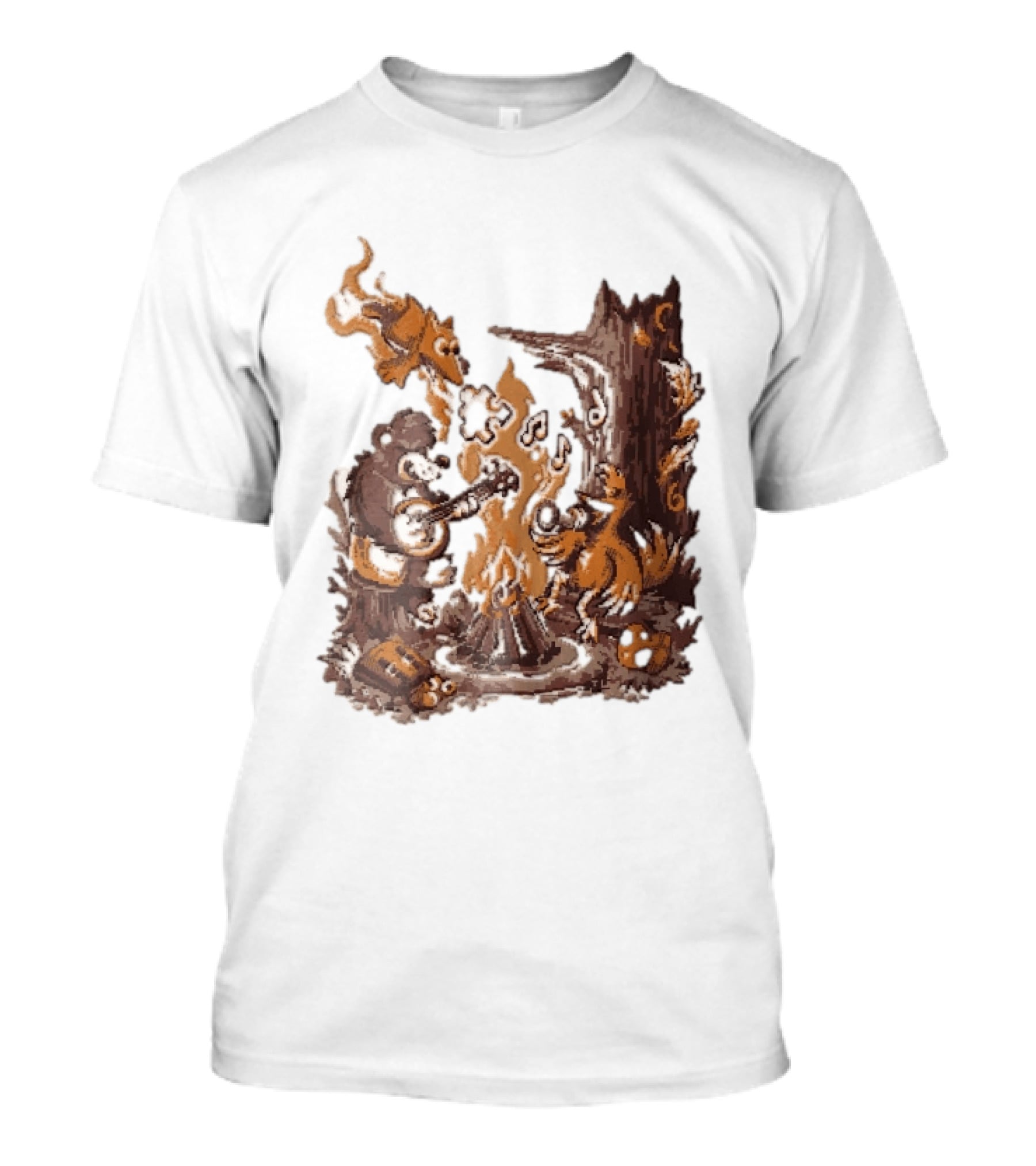 Banjo Kazooie Bear And Bird Music Campfire Jiggy Pixel T-Shirt