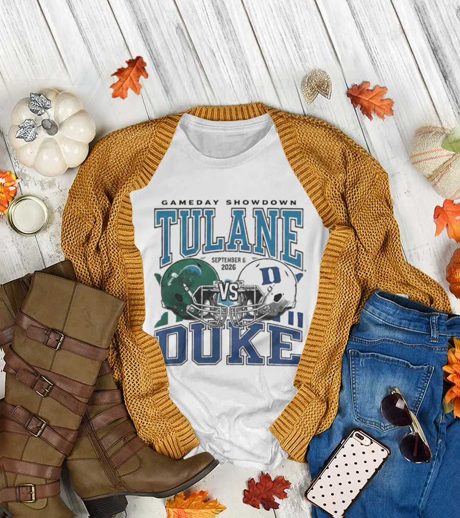 Gameday Showdown Duke Blue Devils Vs Tulane Green Wave September 6 2026 T-Shirt