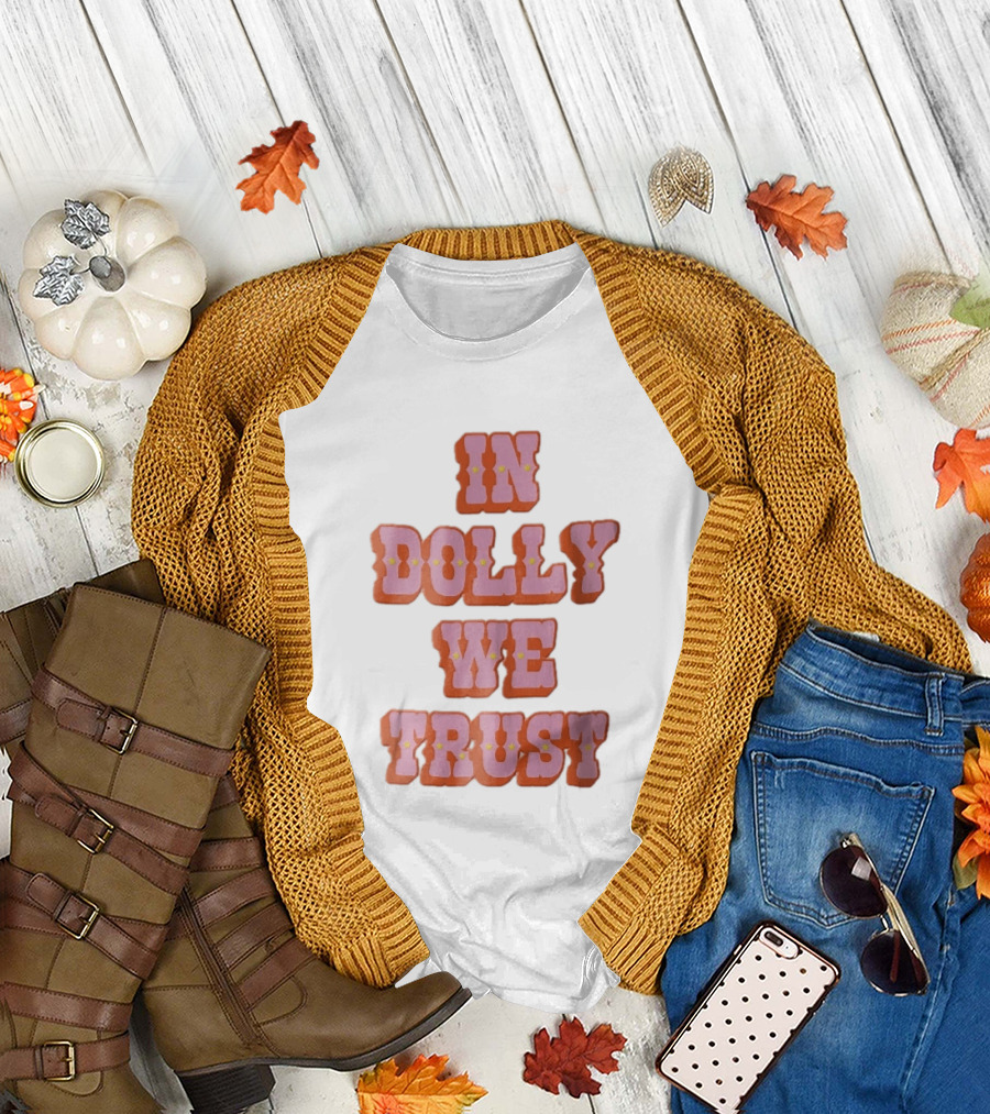 In Dolly We Trust Pink Orange Western Yellow Stars T-Shirt