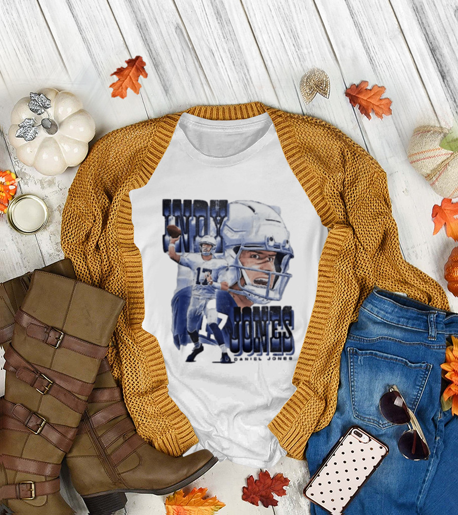 Indy Jones Football Quarterback Throwing Action Close Up Helmet T-Shirt