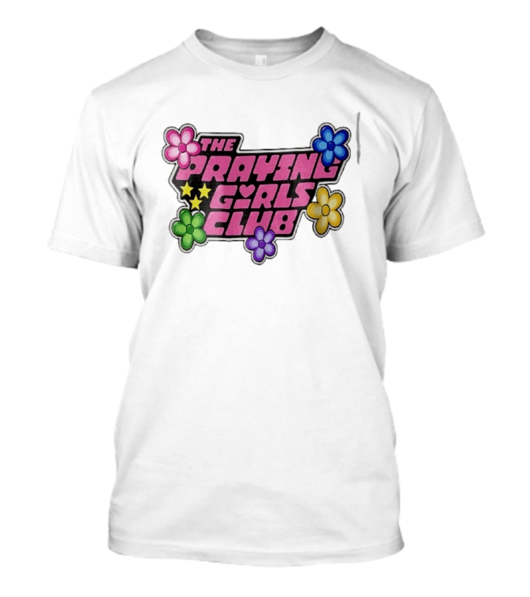 The Praying Girls Club Pink Floral Stars Flower Bubble T-Shirt