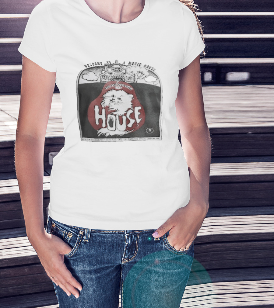 Welcome To A Movie House Ob Obayashi Film Toho Co Ltd Fluffy White Cat T-Shirt