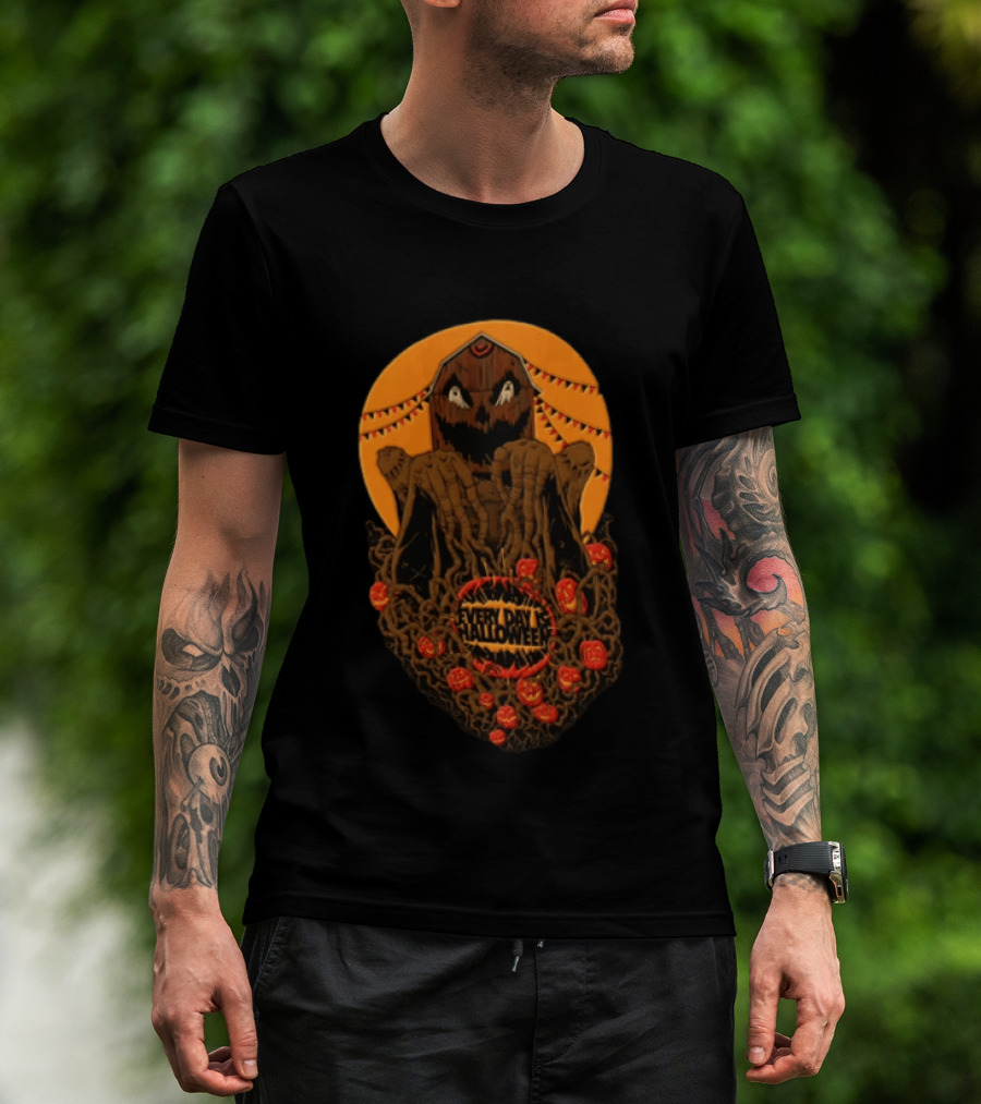 Every Day Is Halloween 2026 Creepy Pumpkin Monster With Tentacles And Bats T-Shirt