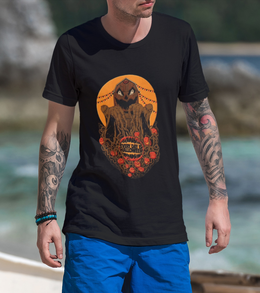 Every Day Is Halloween 2026 Creepy Pumpkin Monster With Tentacles And Bats T-Shirt