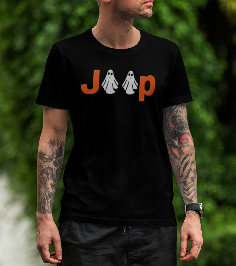 Jeep Ghost Halloween Spooky Theme Pumpkin T-Shirt