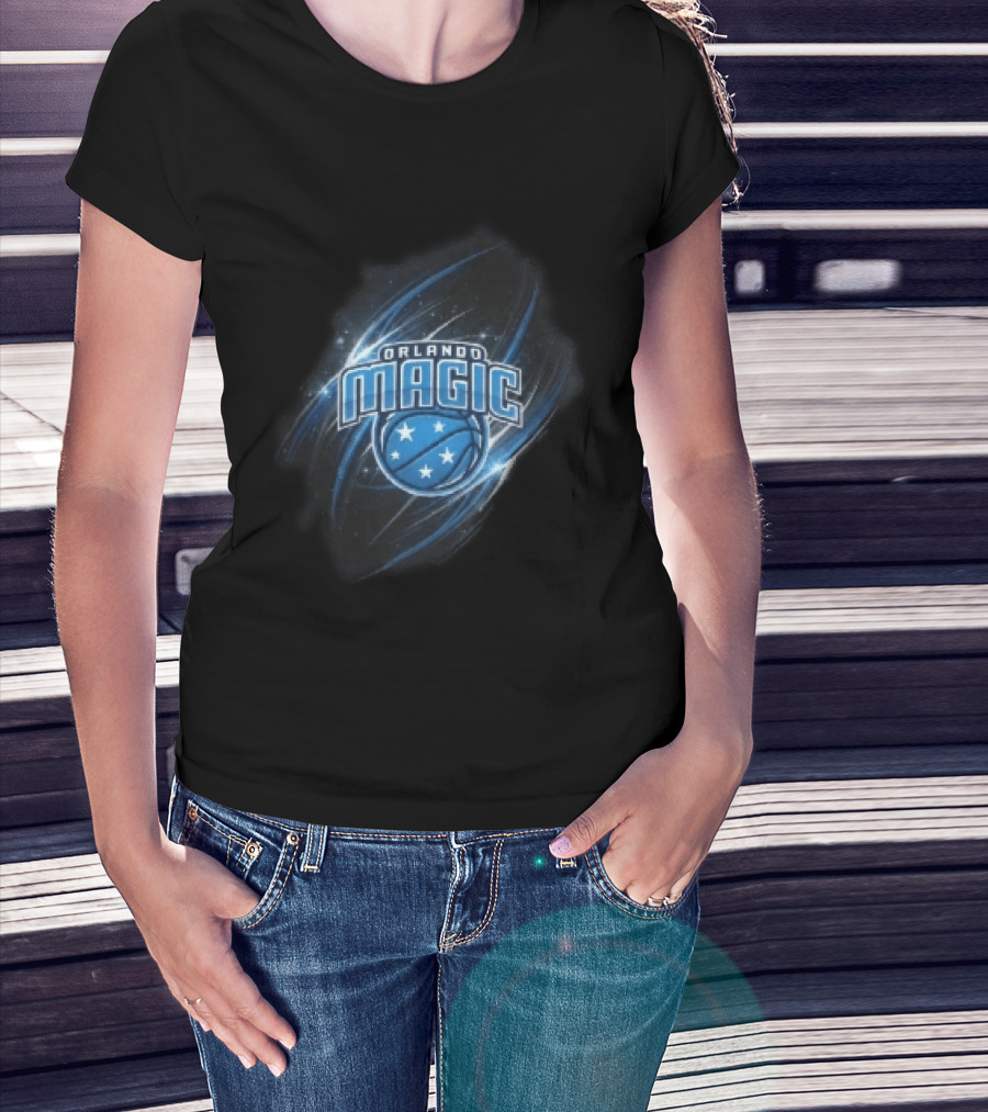Orlando Magic NBA Basketball Stars Glowing Blue Swirl T-Shirt