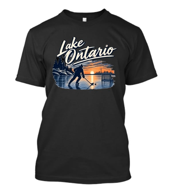 Lake Ontario Ice Hockey Sunset Silhouette With Toronto Cityscape T-Shirt