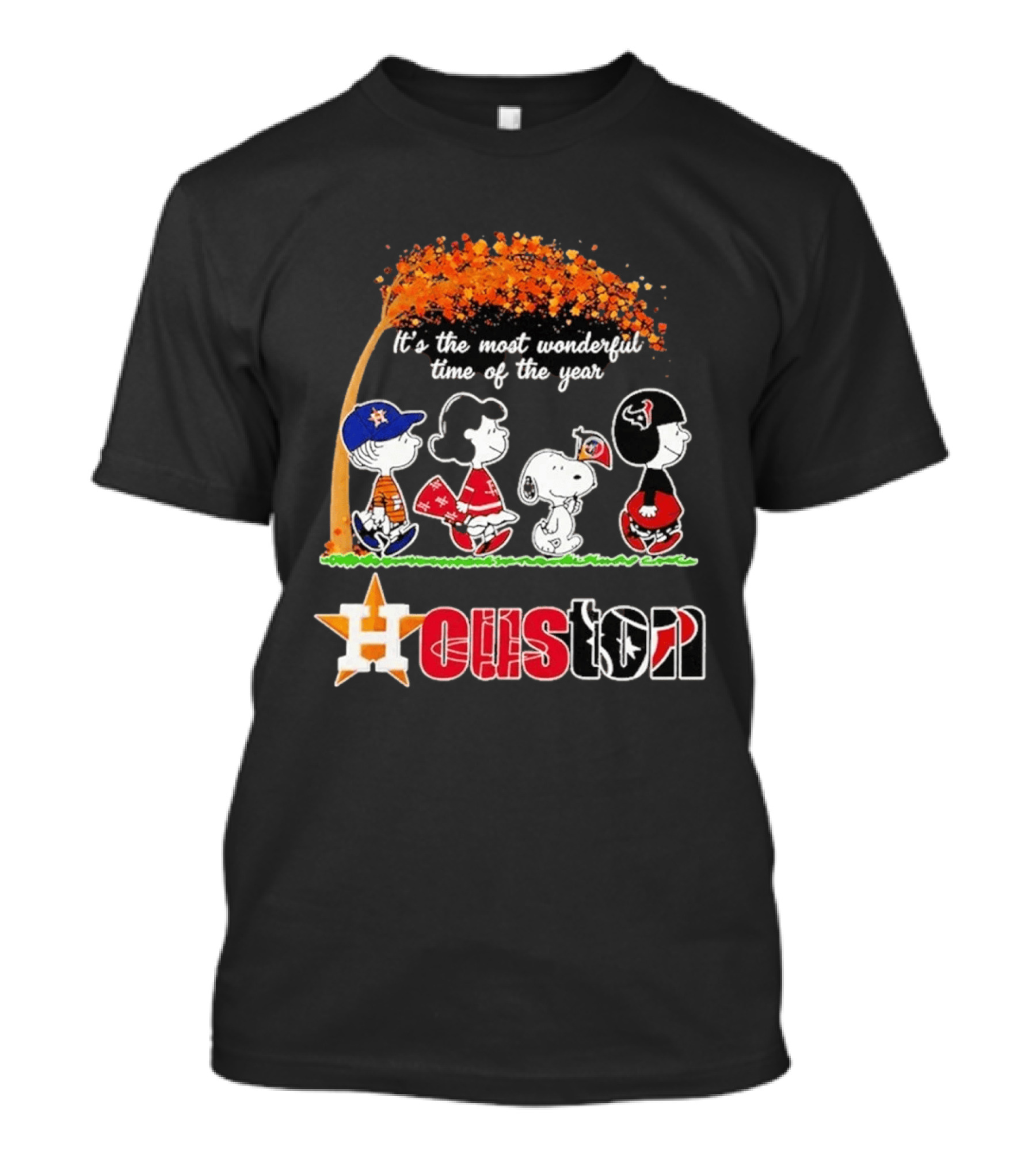 Houston Peanuts Halloween Sports Most Wonderful Time 2026 T-Shirt