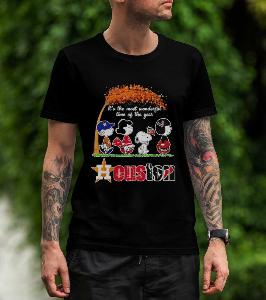 Houston Peanuts Halloween Sports Most Wonderful Time 2026 T-Shirt