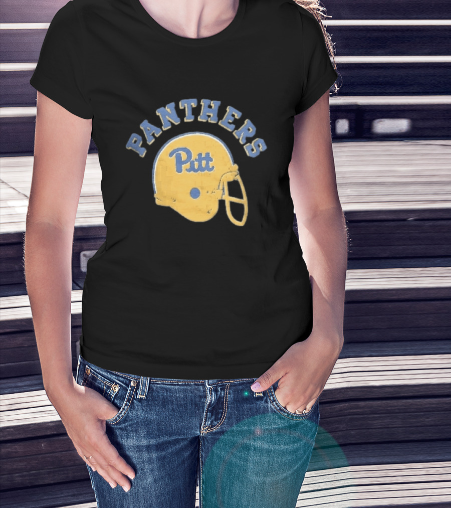 Pittsburgh Panthers NCAA Pitt Yellow Football Helmet Panthers T-Shirt