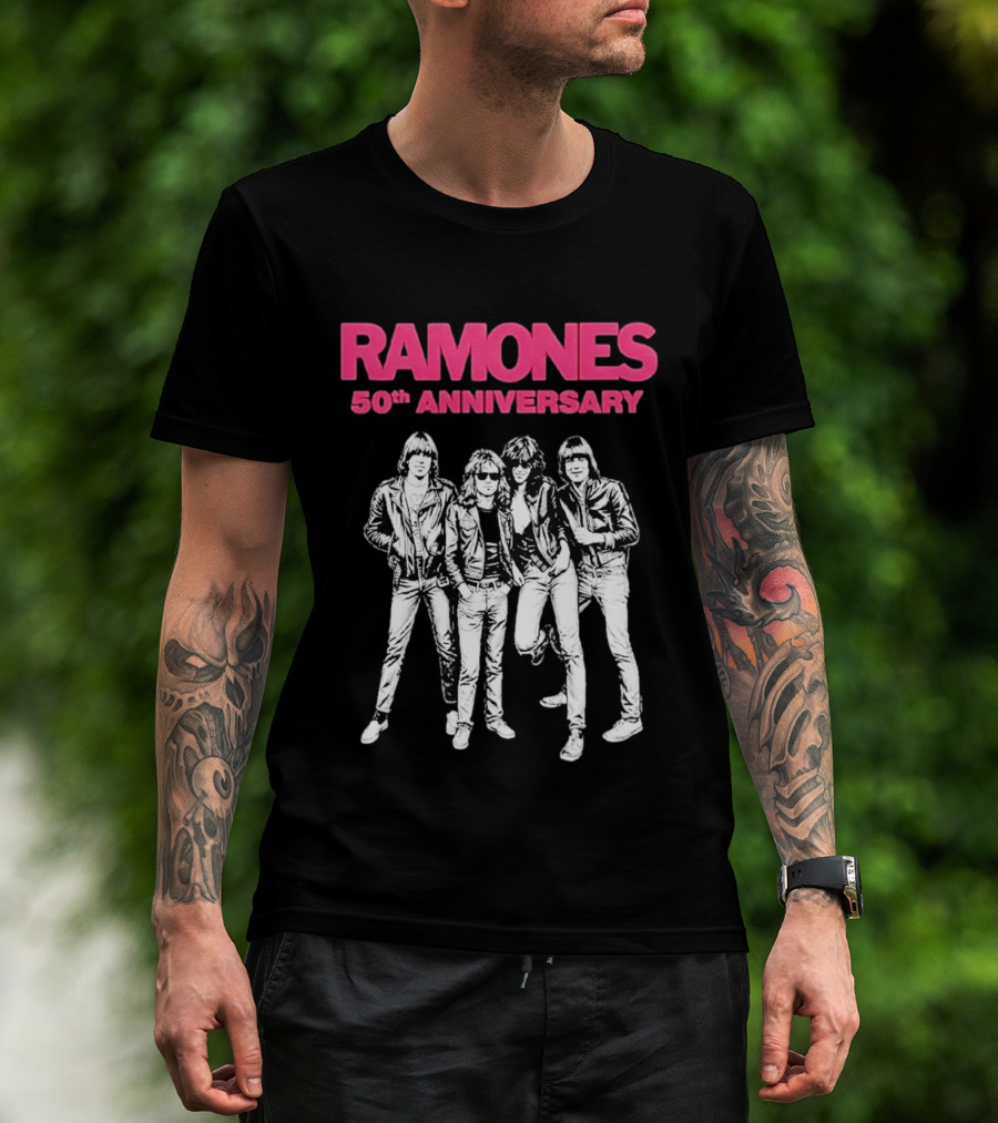 RAMONES 50th Anniversary August 30 2026 Hollywood Forever LA Black T-Shirt