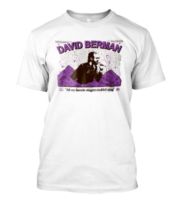 David Berman 1967 2019 All My Favorite Singers Couldnt Sing Microphone Mountains Galaxy Stars Halftone T-Shirt