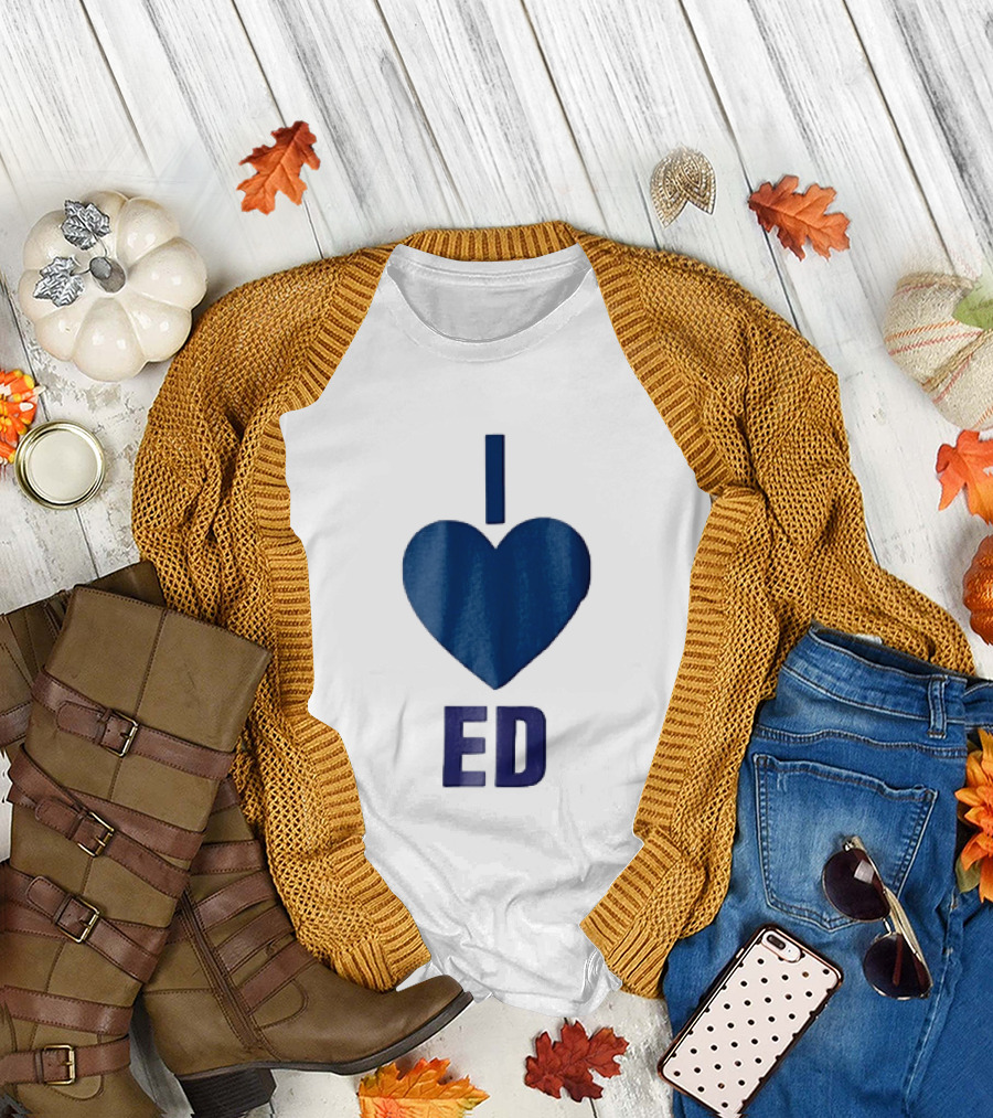 I Love ED Solid Blue T-Shirt