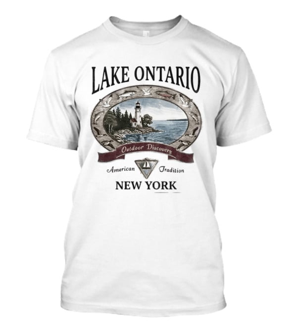 Lake Ontario New York Outdoor Discovery American Tradition 90s Nostalgia Camping Boating Fishing T-Shirt