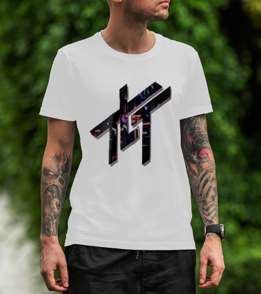 Living Tombstone Monogram Stage Lights 3D Purple Shadow T-Shirt