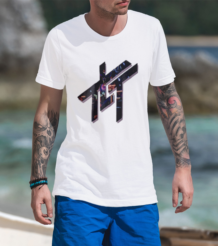 Living Tombstone Monogram Stage Lights 3D Purple Shadow T-Shirt