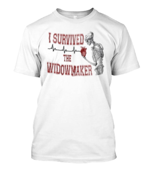 I Survived The Widowmaker Skeleton Holding Heart Rhythm T-Shirt