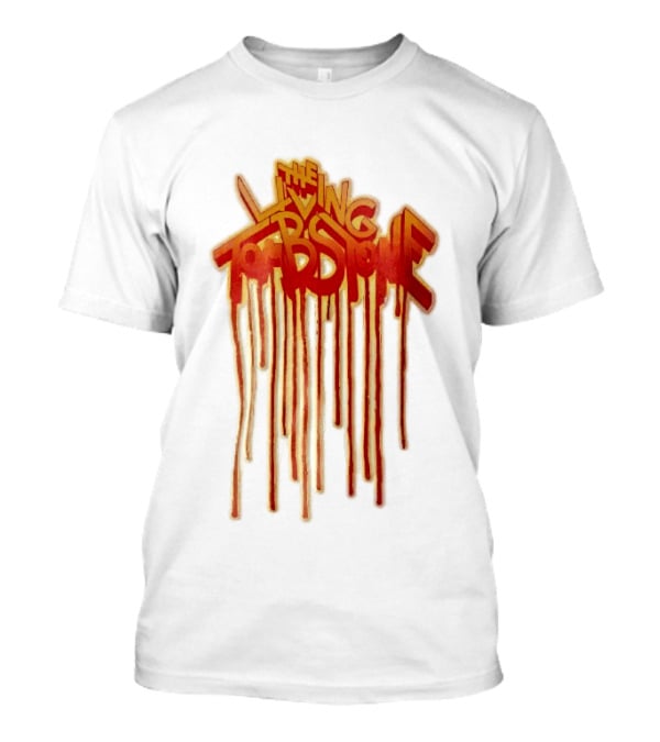 The Living Tombstone Red Orange Dripping Graffiti Font T-Shirt