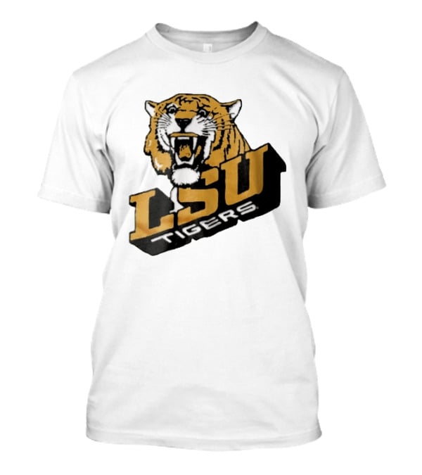 Louisiana State LSU Tigers Roaring 3D Block NCAA T-Shirt