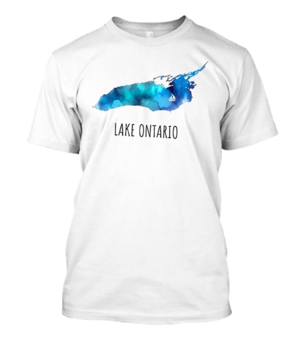 Lake Ontario Canada Map Watercolor T-Shirt